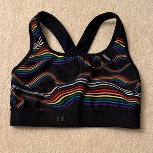 Under Armour Black Sports Bra with Colorful Stripes